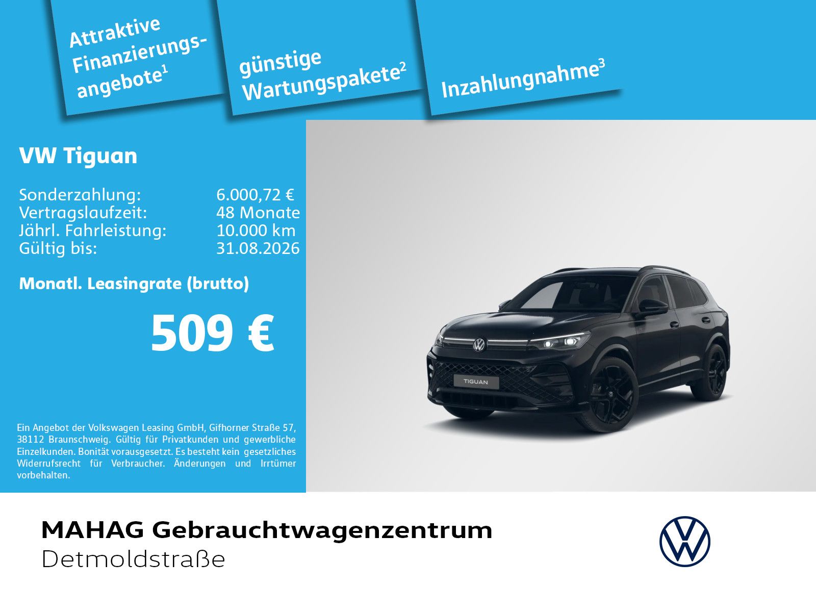 Volkswagen Tiguan 2.0 TDI 4 Mot R-Line BlackStyle AHK Leder
