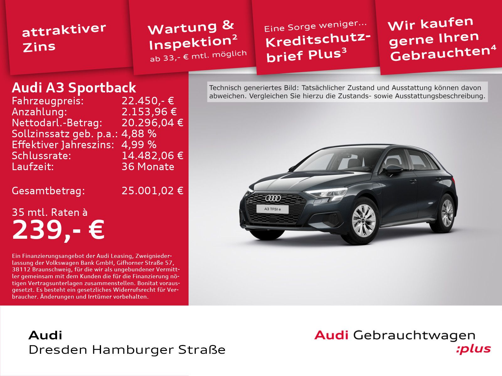 Audi A3 Sportback 40 TFSI e LED Navi S tronic