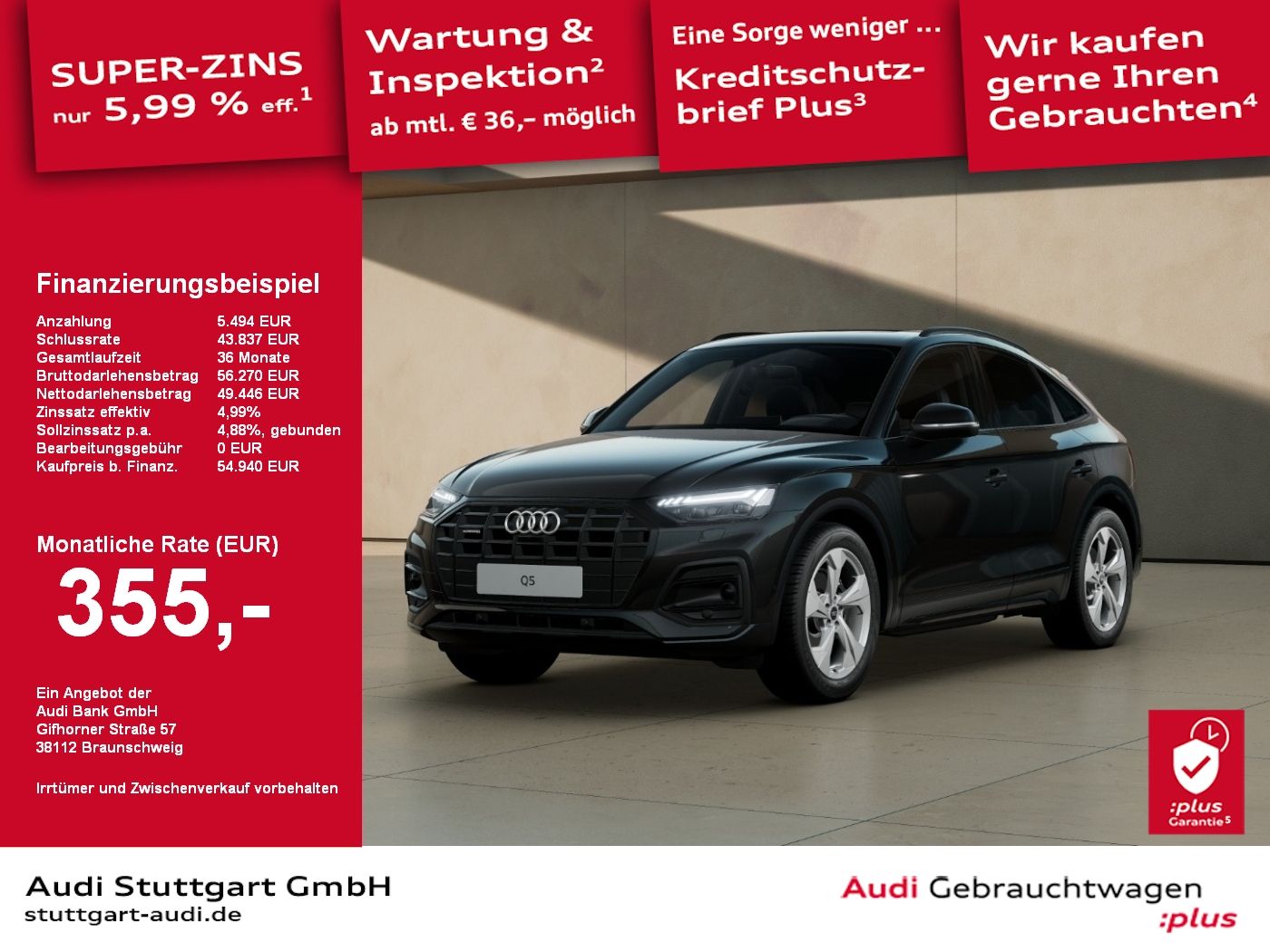 Audi Q5 Sportback advanced 45 TFSI quattro S tronic - Samsaru's Car Outlet
