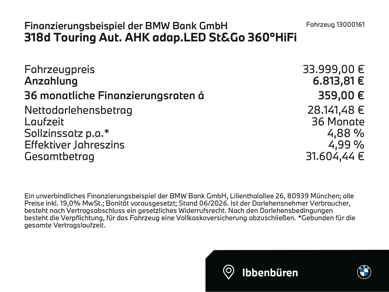 BMW 318d Touring Aut. AHK adap.LED St&Go 360°HiFi