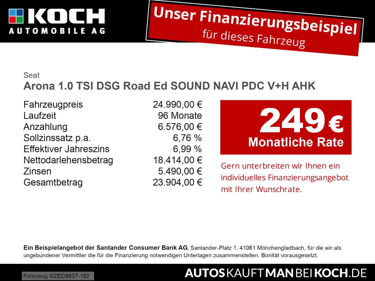 Seat Arona 1.0 TSI DSG Road Ed SOUND NAVI PDC V+H AHK
