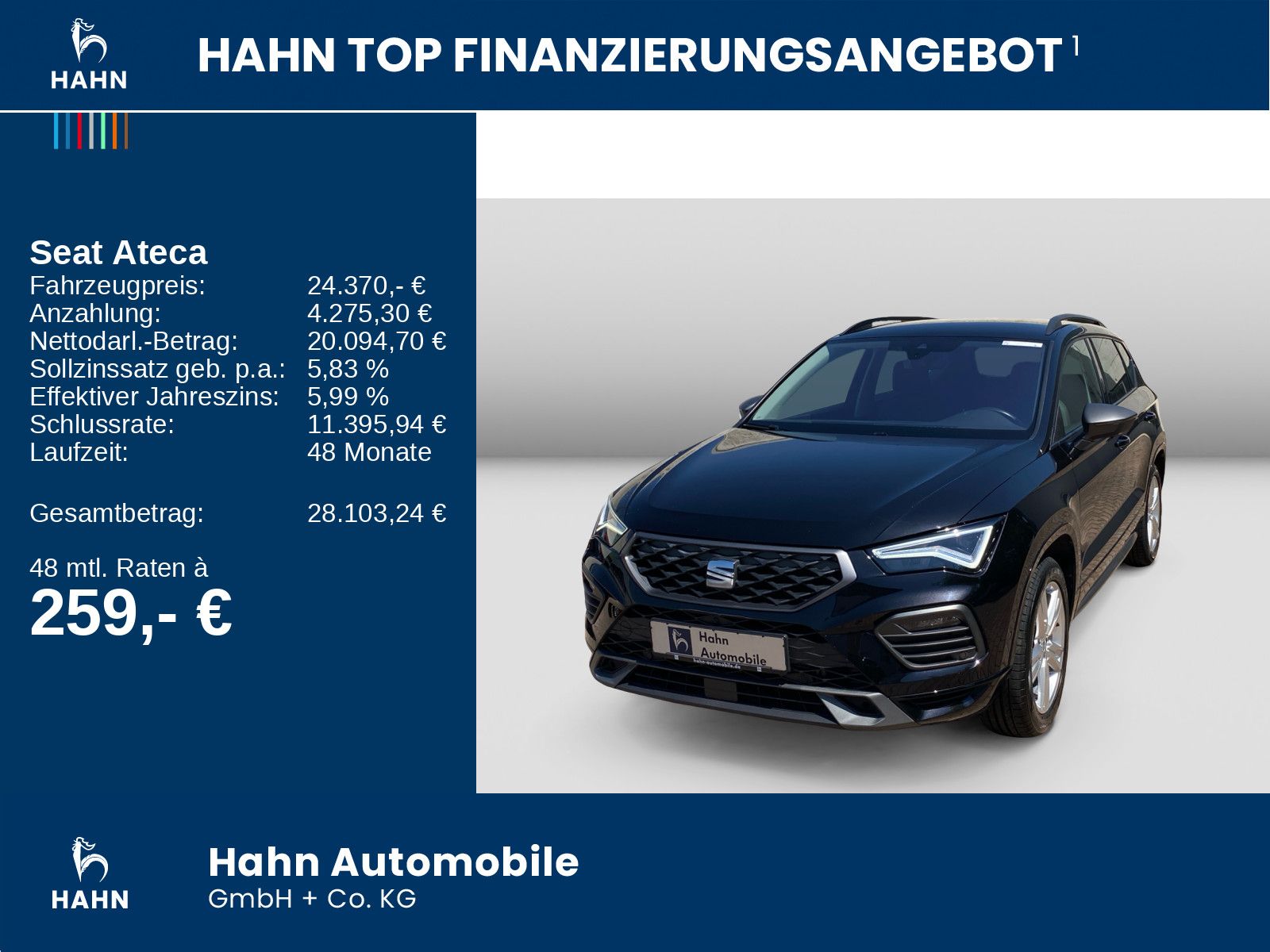 Seat Ateca 2.0TDI DSG 4Drive FR 360° AHK Beats LED