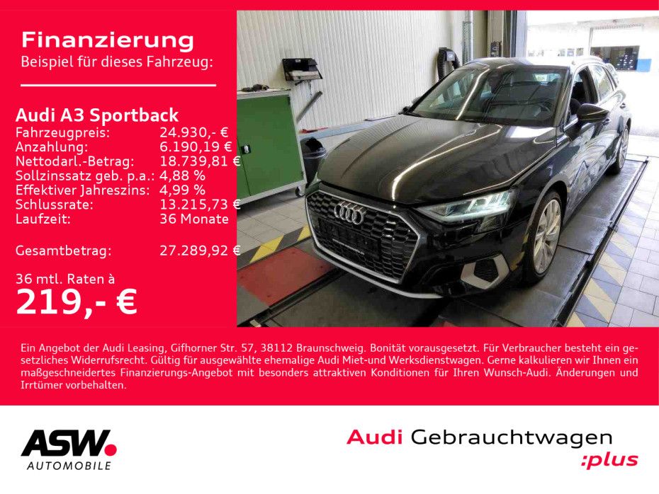 Audi A3 Sportback advanced 30TDI NAVI LED ACC SHZ VC