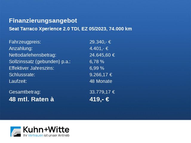 Seat Tarraco 2.0 TDI Xperience Pano+AHK+LEd+RFK+Stand