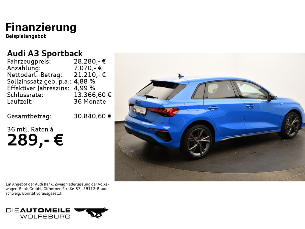 Audi A3 Sportback 45 TFSI e S-tronic LED/Tempo/Einpar
