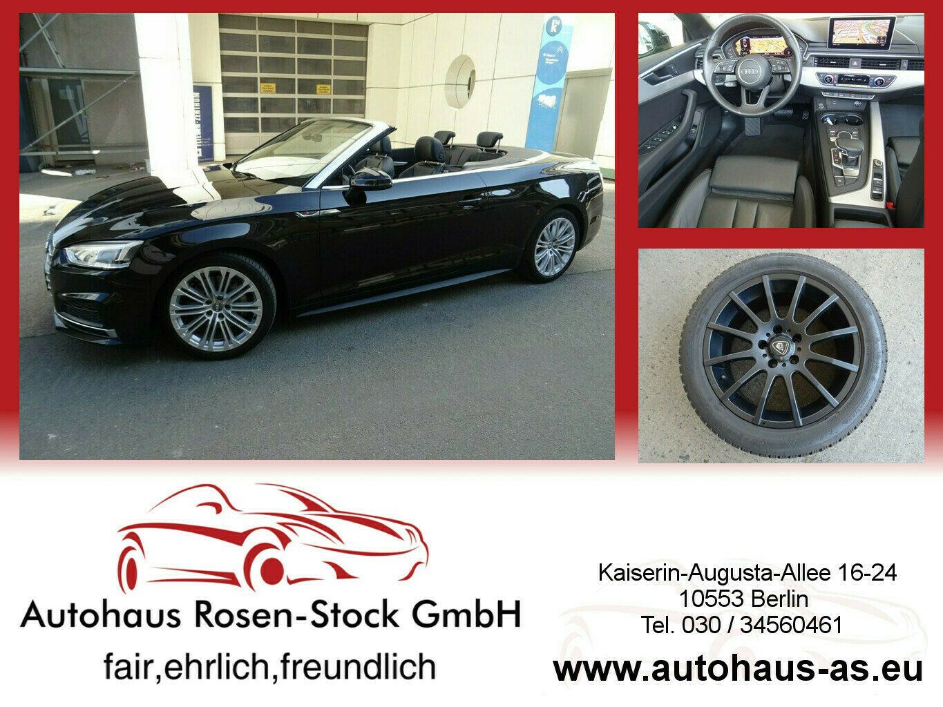Audi A5 40 TDI Quattro Cabrio S-Line Sport,Autom,Lede