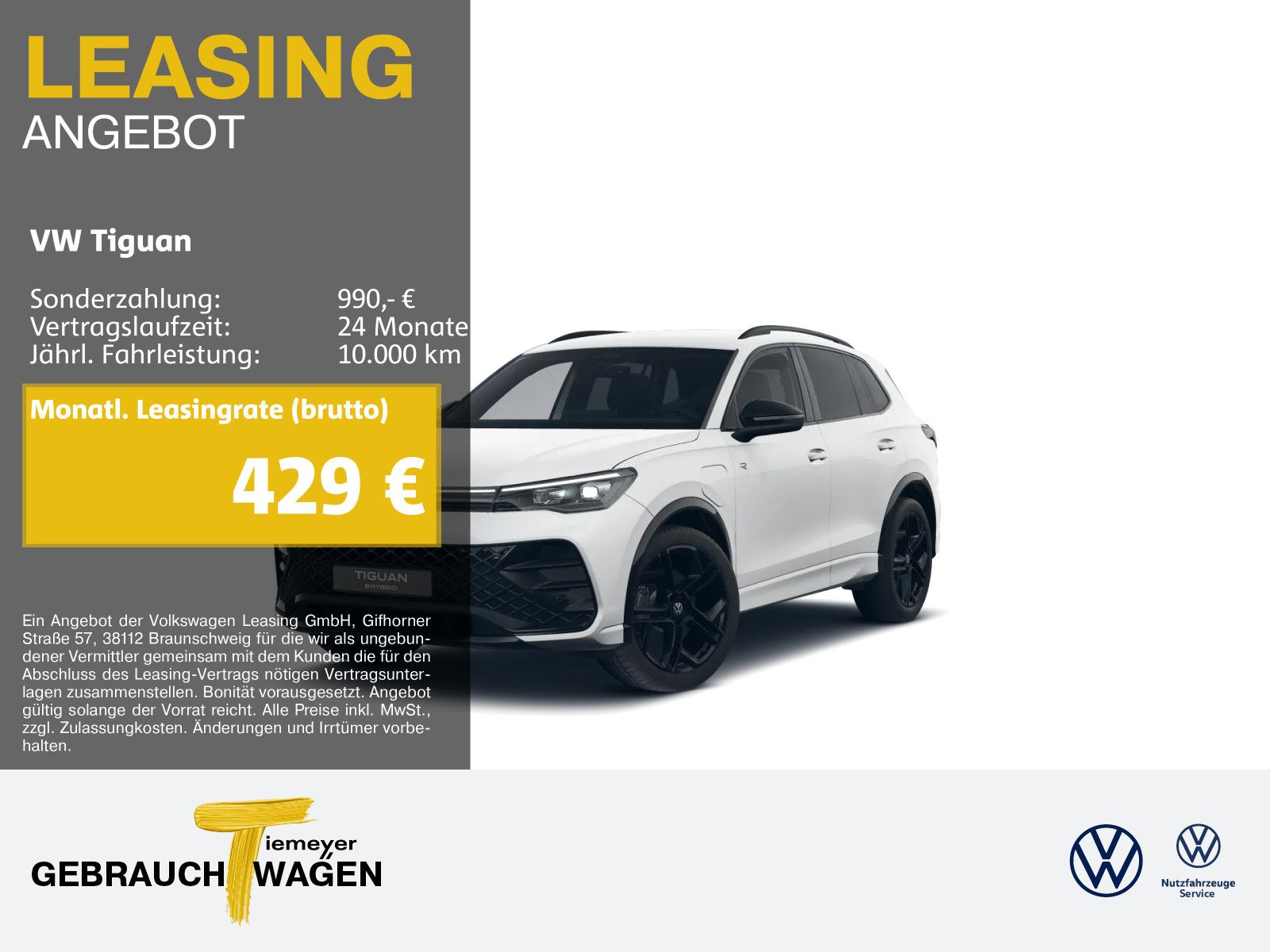 Volkswagen Tiguan 1.5 TSI eHYBRID 272PS R-LINE LM20 LEDER A