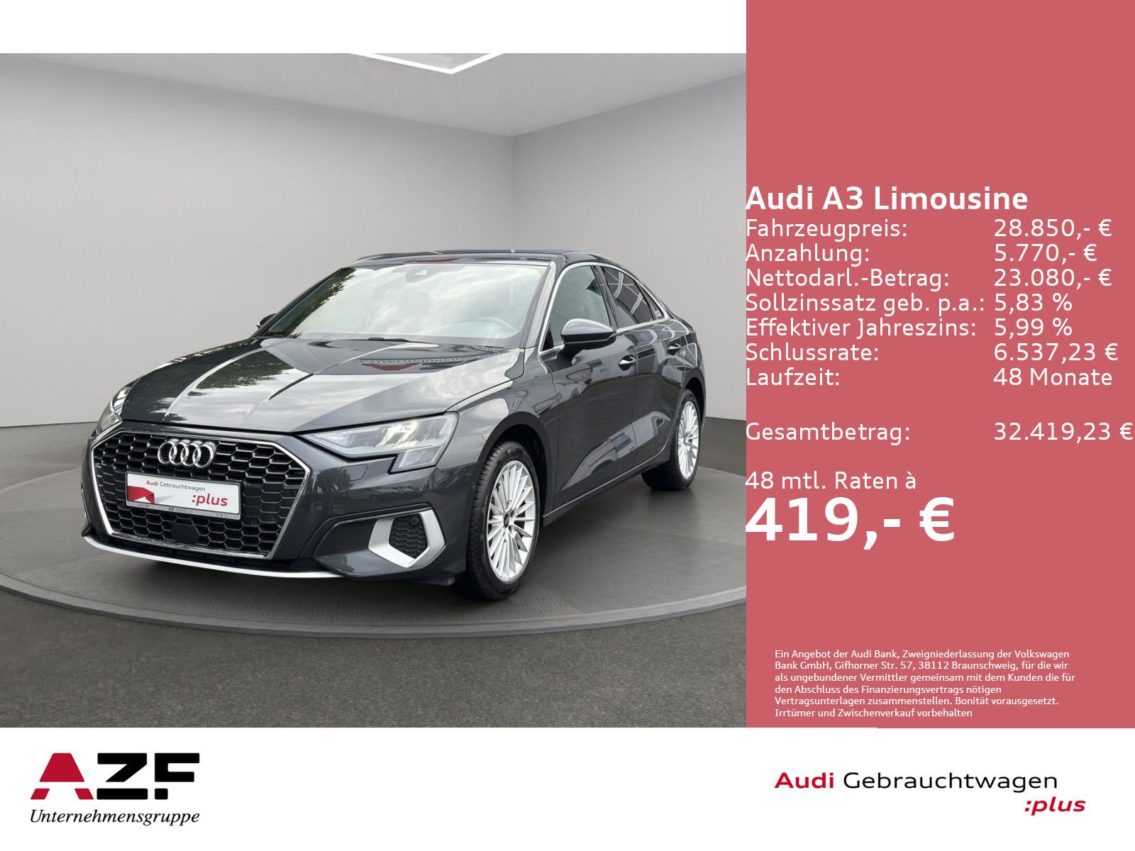 Audi A3 Limousine 35 TFSI S-tronic advanced LED+MMI+S