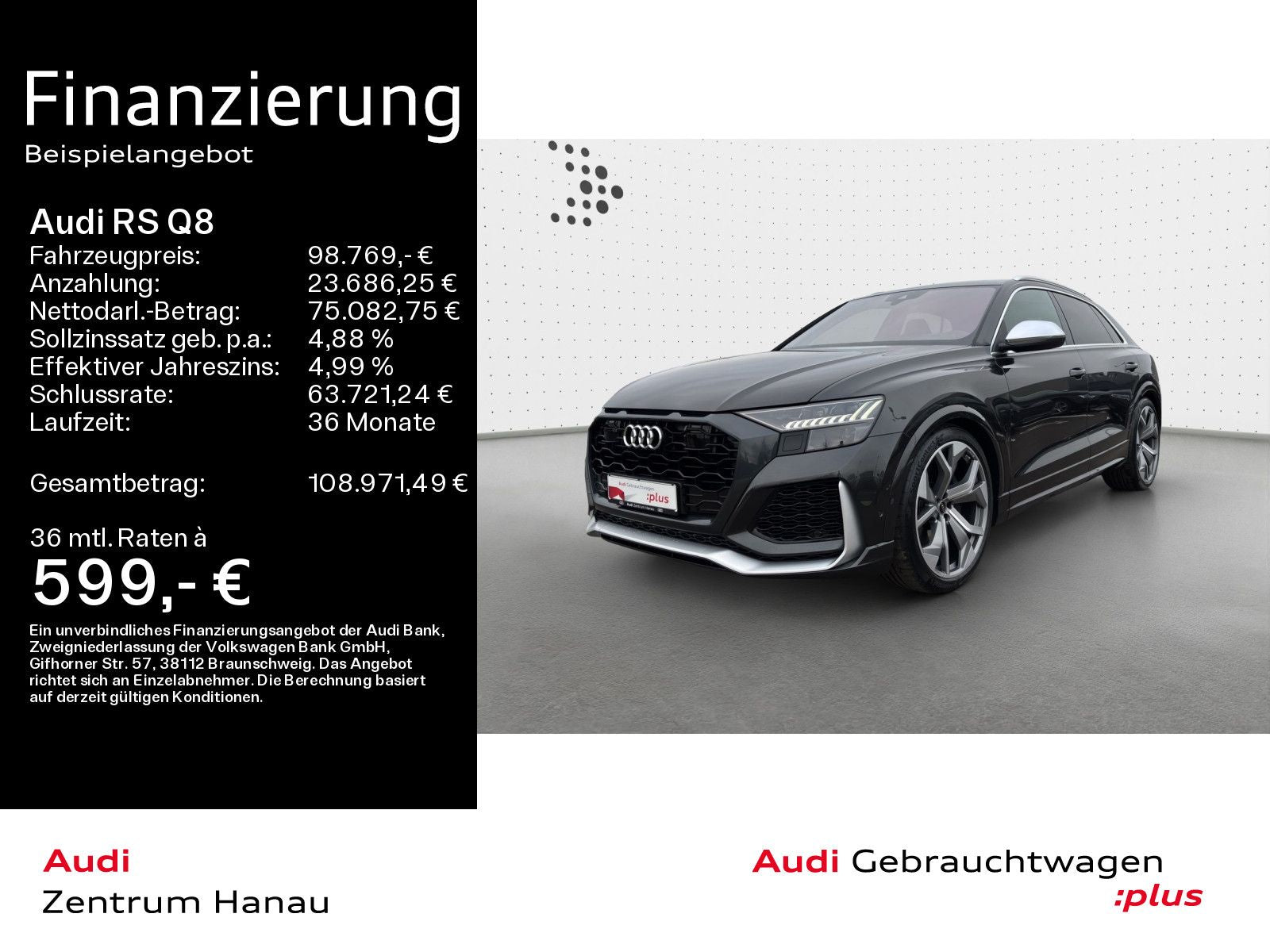 Audi RS Q8*PANO*AHK*HD-MATRIX*B&O*RS-AGA*HUD*23ZOLL
