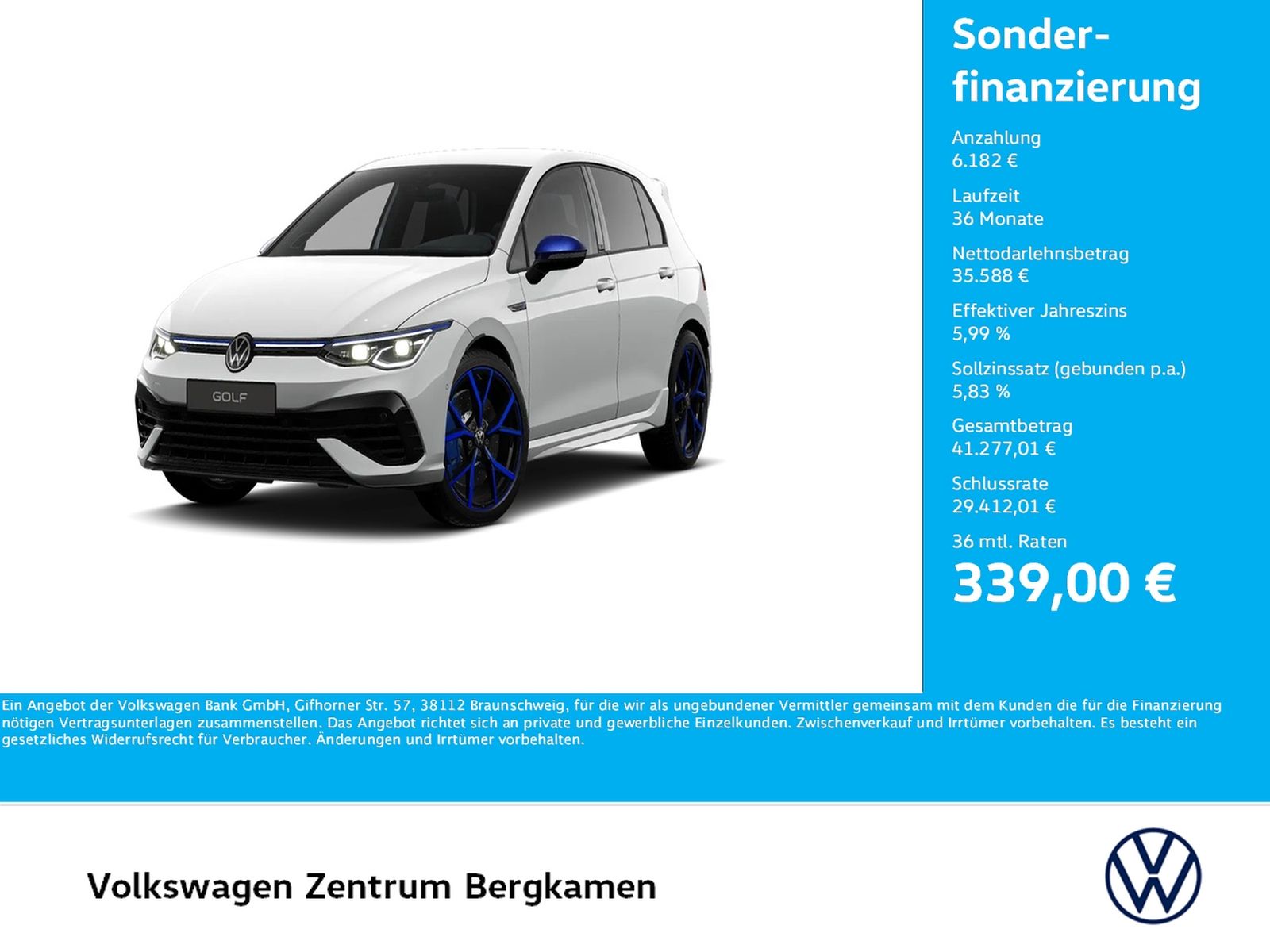 Volkswagen Golf VIII2.0 R 20 YEARS 4X4 AKRAPOVIC LEDER LM19