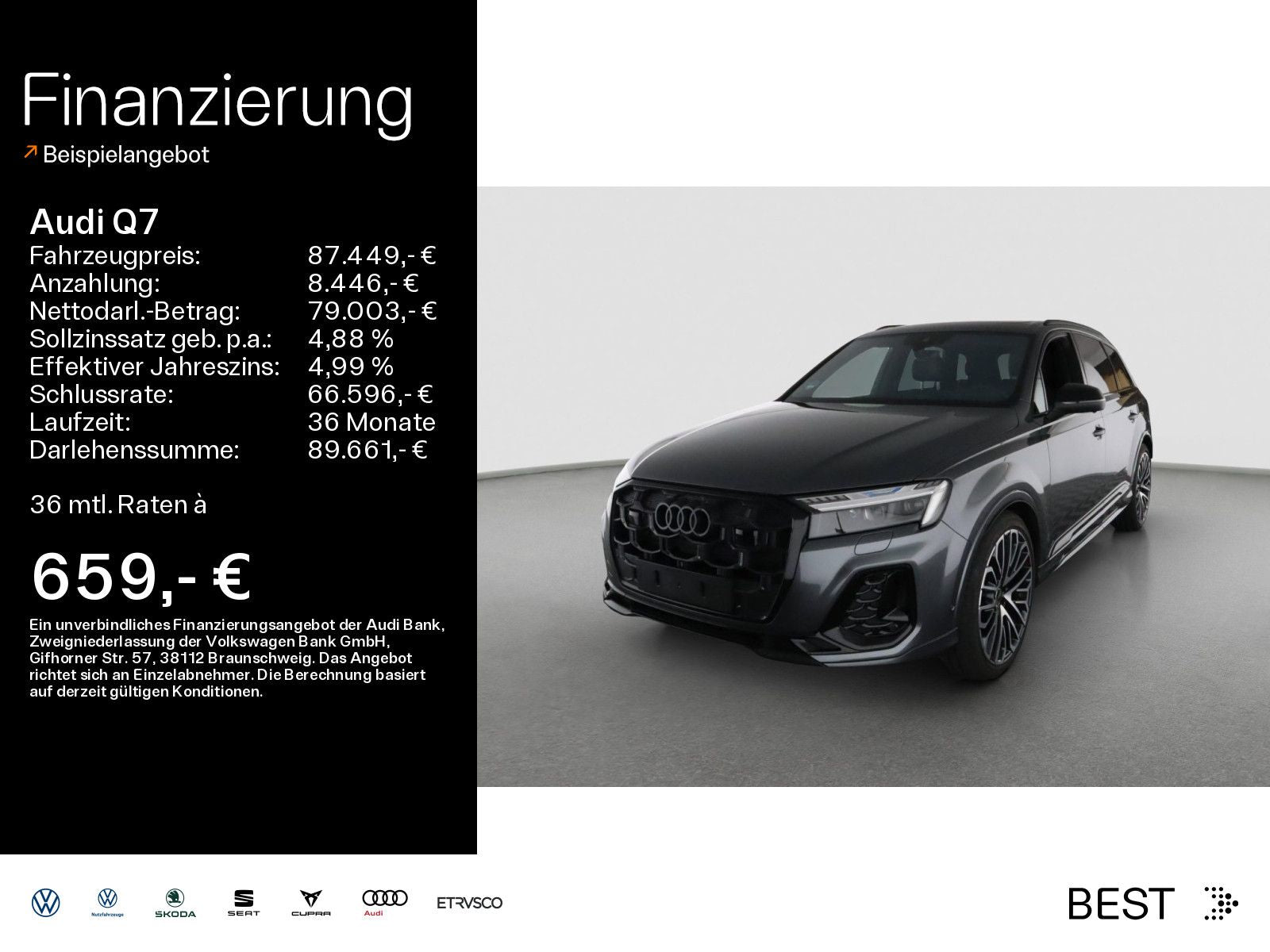 Audi Q7 50 TDI quattro S-LINE*NAVI*7-SITZER*HUD*AHK*P