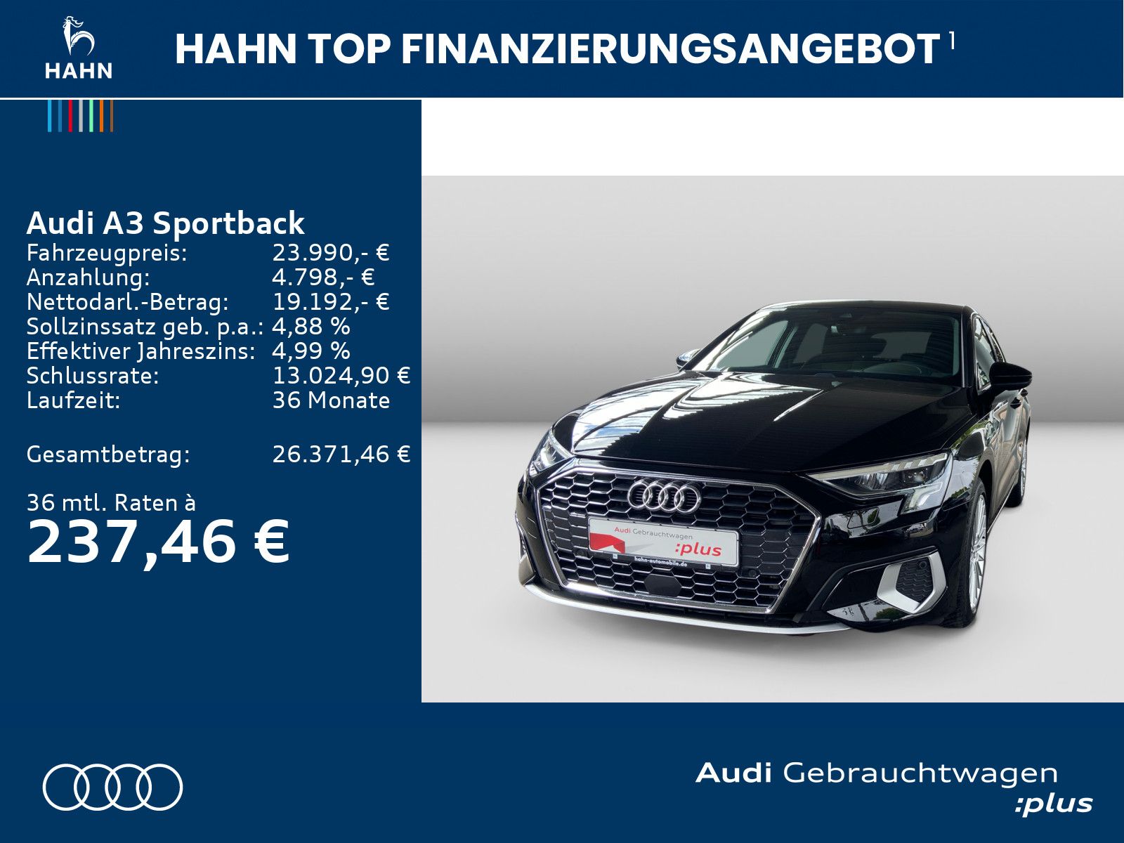 Audi A3 Sportback advanced 40TFSIe S tronic Virtual C