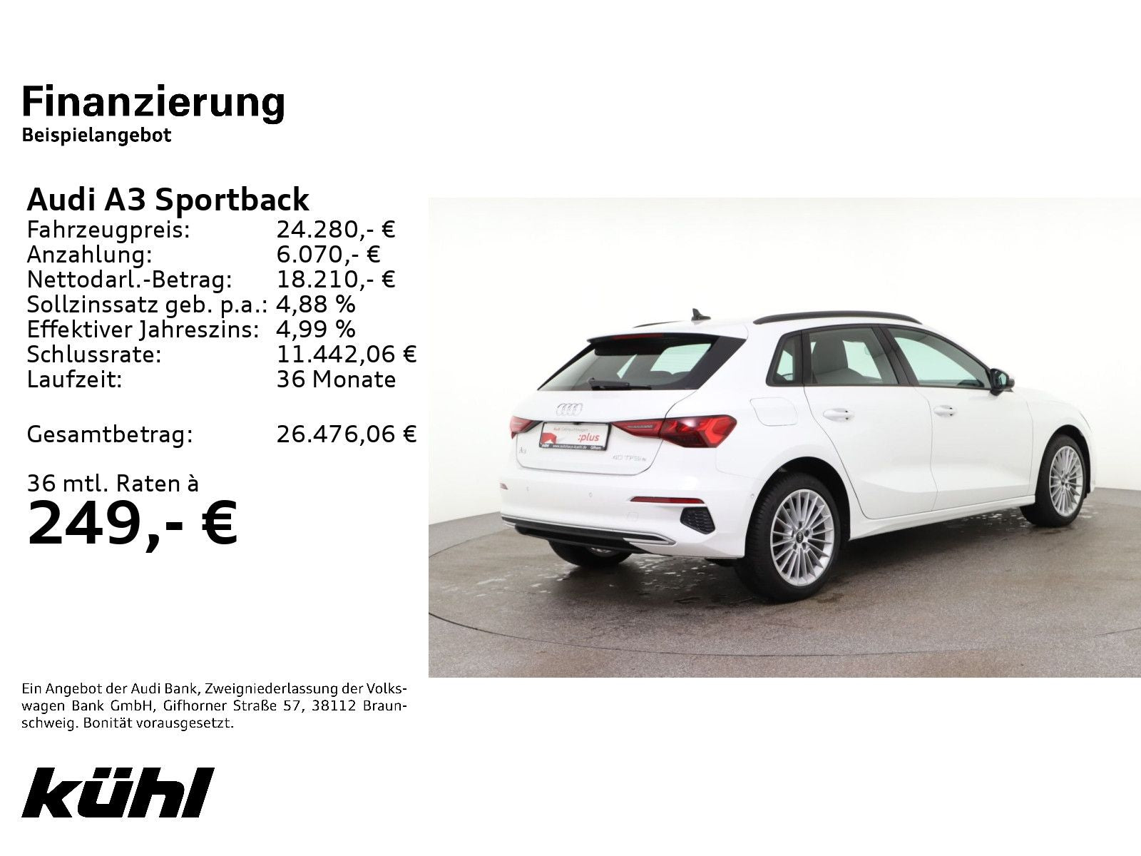 Audi A3 Sportback 40 TFSI e S tronic Advanced LED Kam