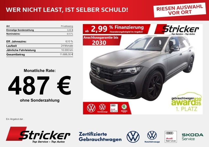 Volkswagen Touareg R-Line Black Style 3.0TDI 487,-ohne Anza
