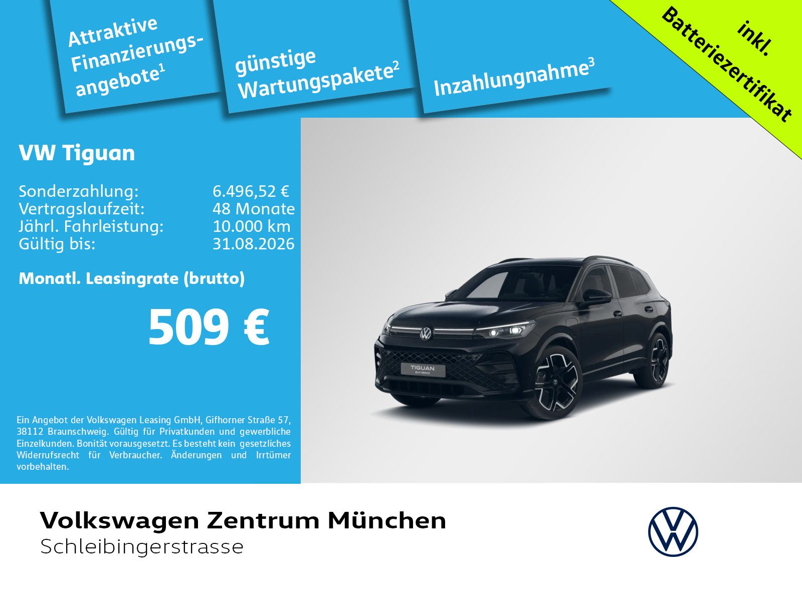 Volkswagen Tiguan 1,5 eHybrid R-Line BlackStyle Leder AHK I