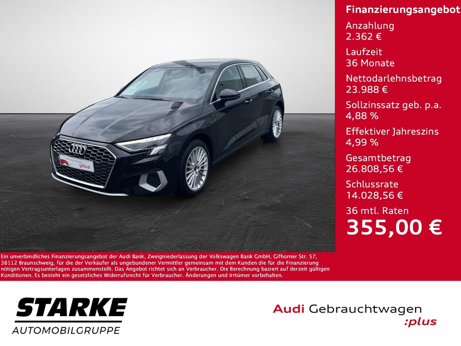 Audi A3 Sportback 40 TFSI e S tronic advanced - Samsaru's Car Outlet