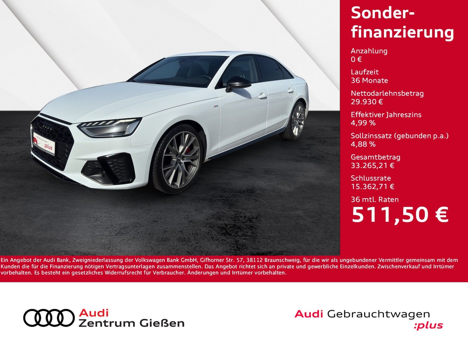 Audi A4 Limousine 40 TDI quattro S line competition B