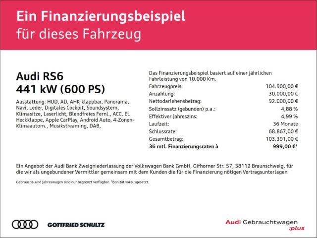 Audi RS6 Avant 4.0 TFSI quattro ACC B&O KERAMIK PANO
