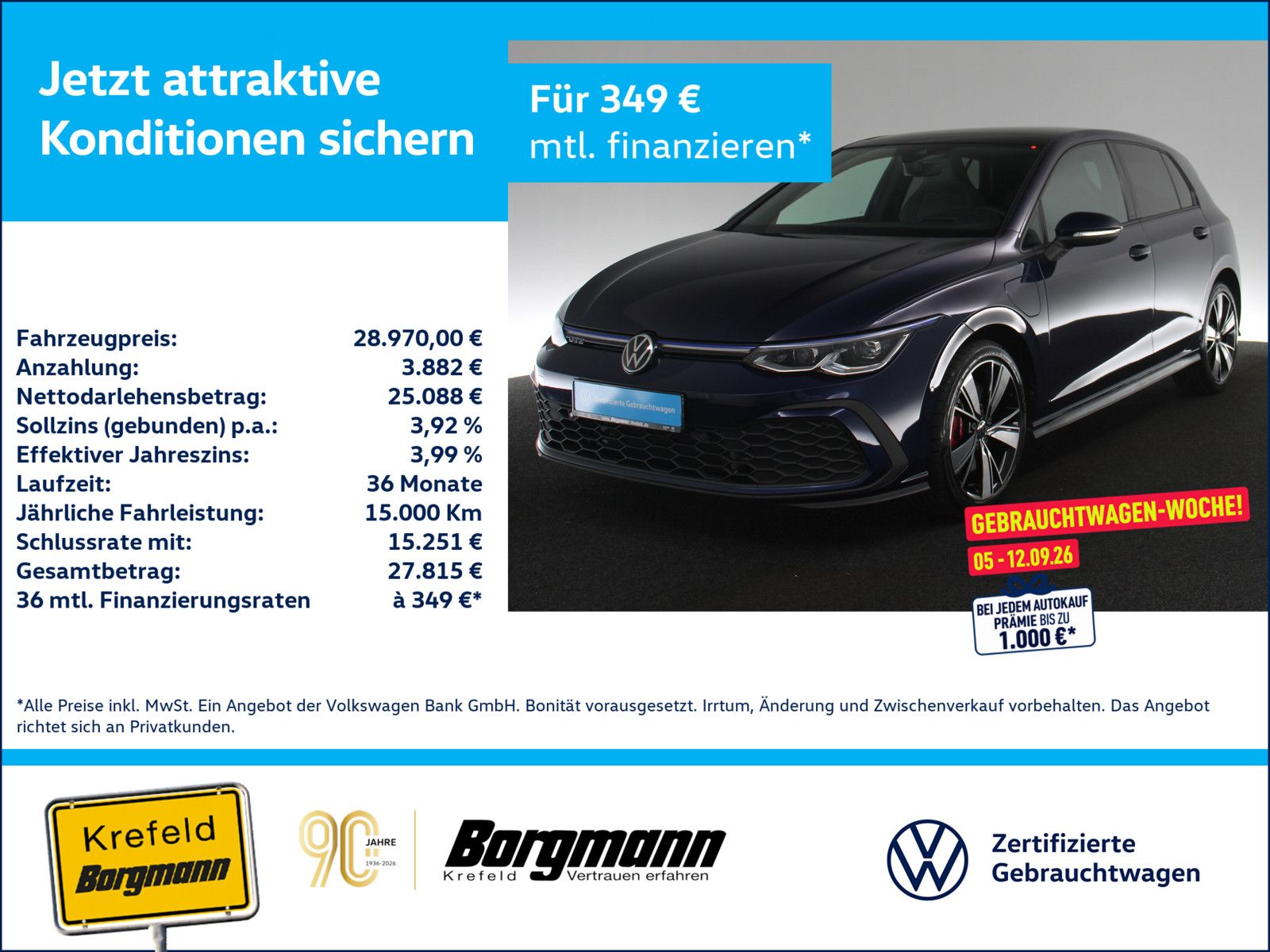 Volkswagen Golf VIII 1.4 eHybrid GTE MATRIX-LED PANO HUD