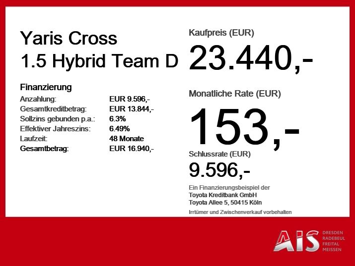 Toyota Yaris Cross 1.5 Hybrid Team D CloudNavi*ACC*KAM