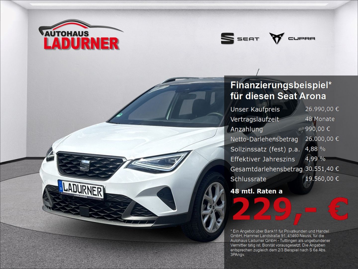 Seat Arona FR 1,5 TSI DSG *LED+NAVI+AHK+SHZ+PDC+KAM*