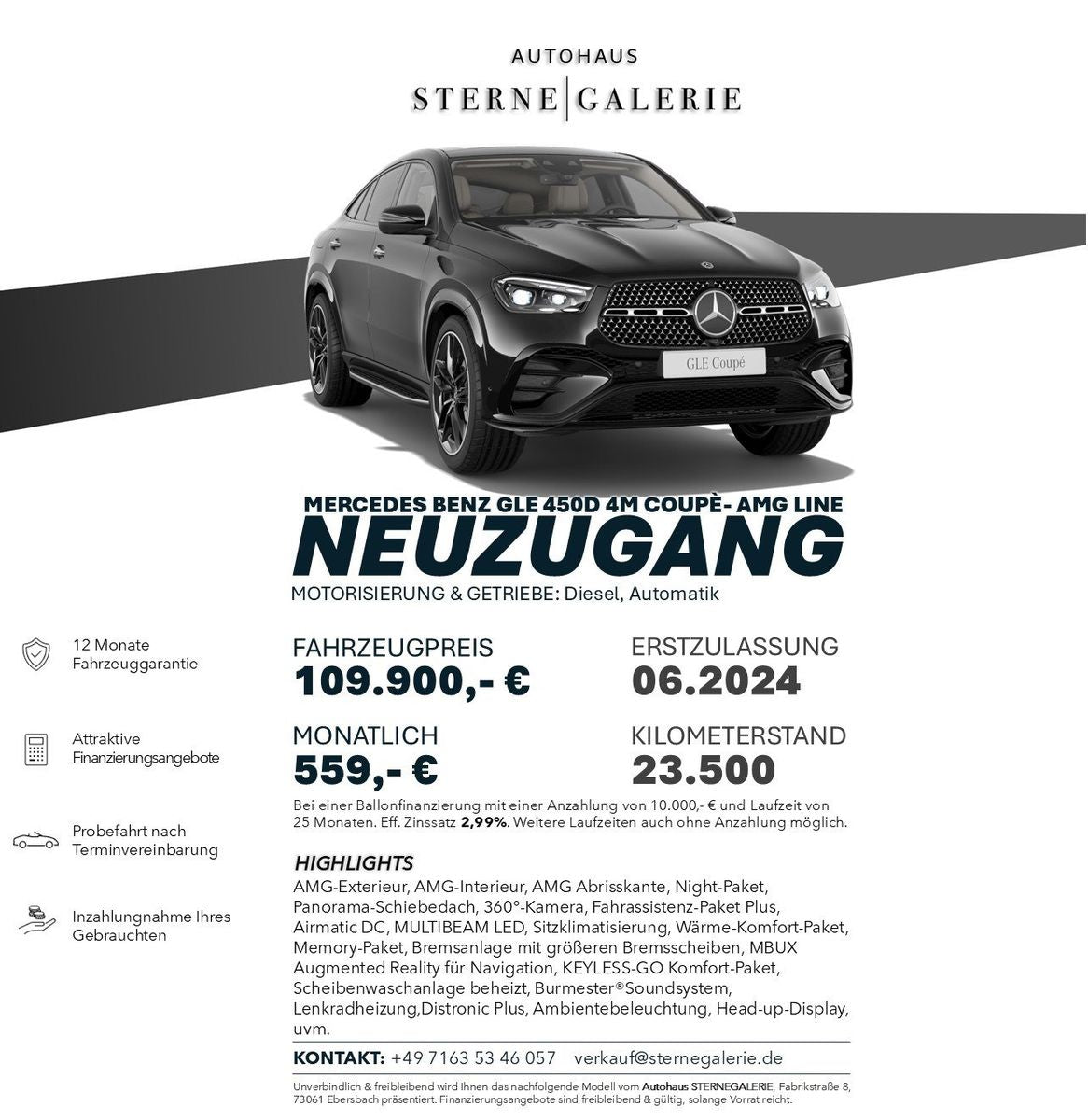 Mercedes-Benz GLE 450 d 4M Cp./AMG-LINE/PANO/DISTRO+