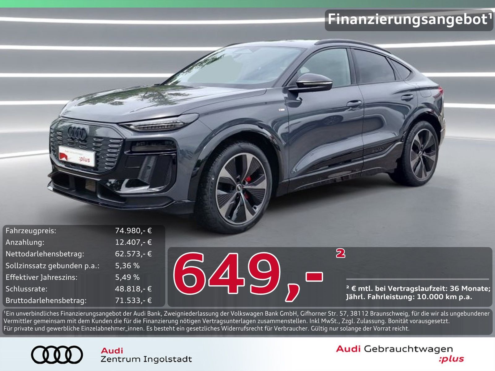 Audi Q6 Sportback e-tron qu S line edition one Tech-p