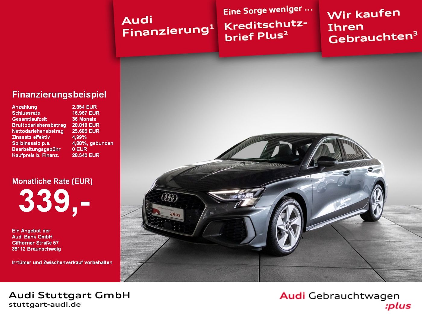 Audi A3 Limousine 35 TFSI S line - Samsaru's Car Outlet