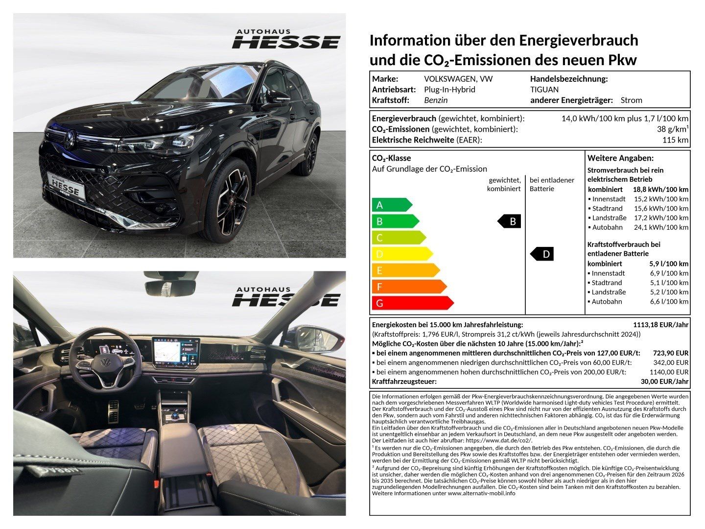Volkswagen Tiguan R-Line 1,5 l eHybrid OPF 110 kW (150 PS) 