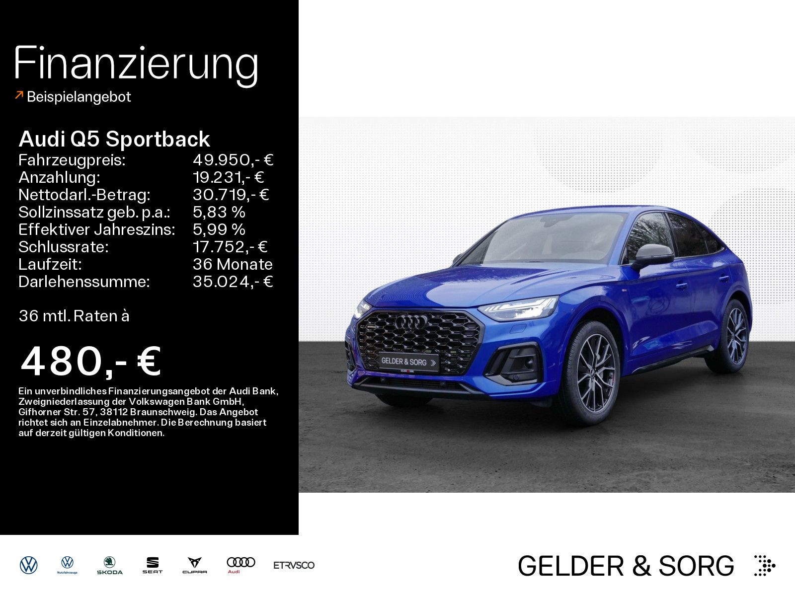 Audi Q5 Sportback 55 TFSIe qu. S line - Samsaru's Car Outlet