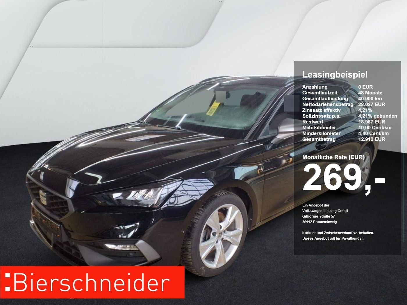 Seat Leon SP 2.0 TDI DSG FR ab 199.- EUR mtl. 1000.-