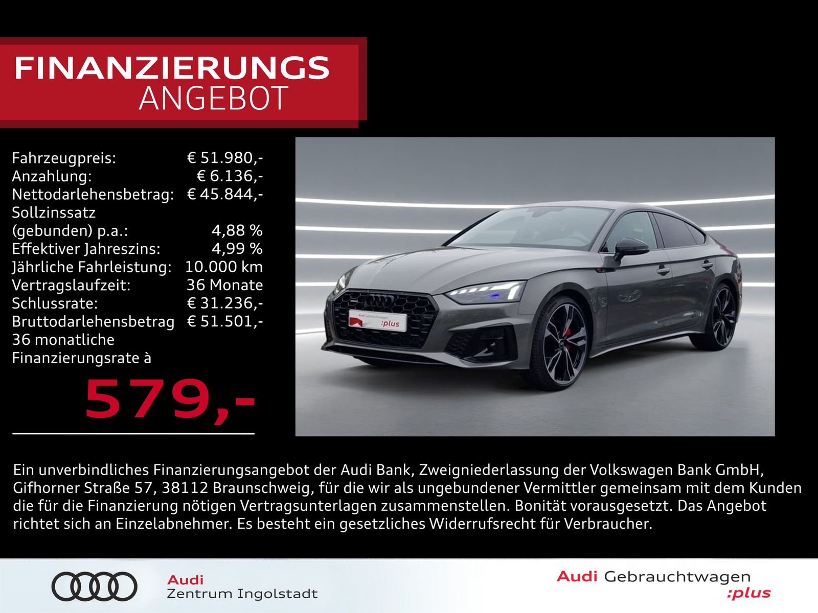Audi A5 Sportback 40 TDI qu S line comp.edit.+ MATRIX
