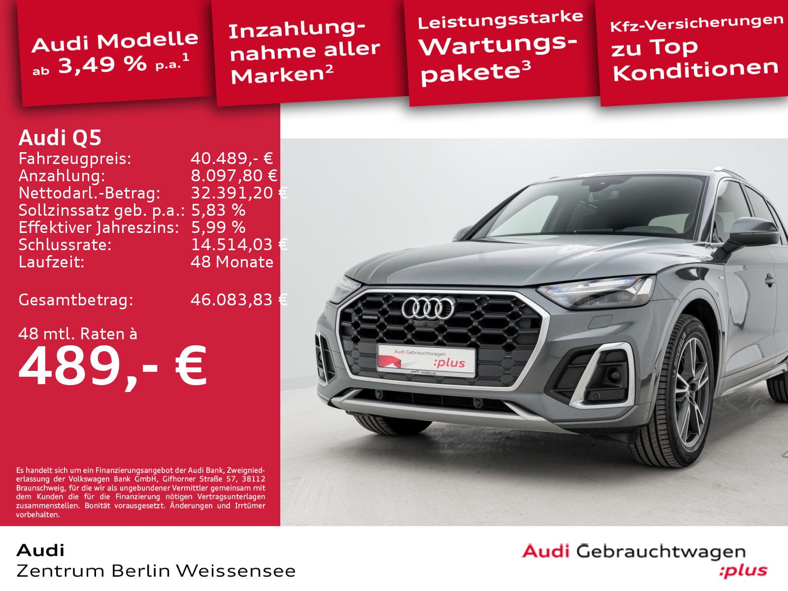 Audi Q5 50 TDI TIPT*QUA*S-LINE*MATRIX*STANDH*LUFT*HUD