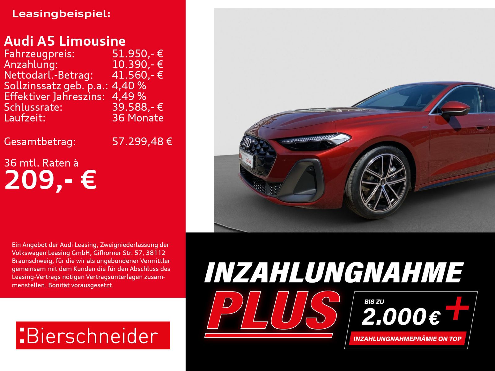 Audi A5 Limousine A5 Lim e-hybrid qu S-Line AHK MATRI
