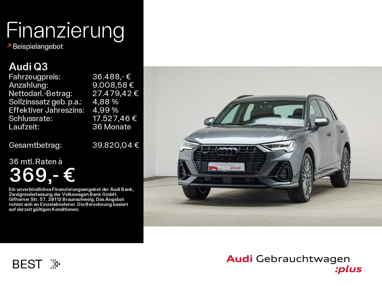 Audi Q3 S line black 45 TFSI qu. Assist, Navi, Sound
