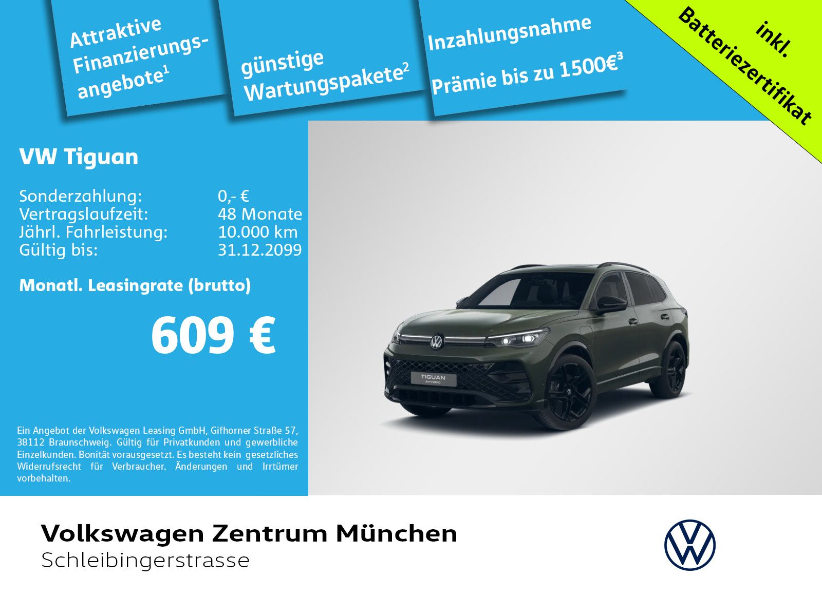 Volkswagen Tiguan 1.5 eHybrid R-Line  BlackStyle AHK Leder