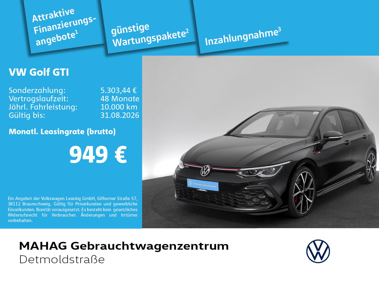 Volkswagen Golf GTI 2.0 TSI LEDER LED+ Navi Pano Standhz DC