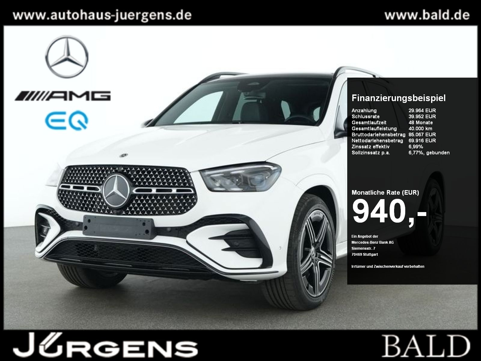Mercedes-Benz GLE 580 4M AMG-Sport/Pano/Burm/AHK/Memo/Night/21