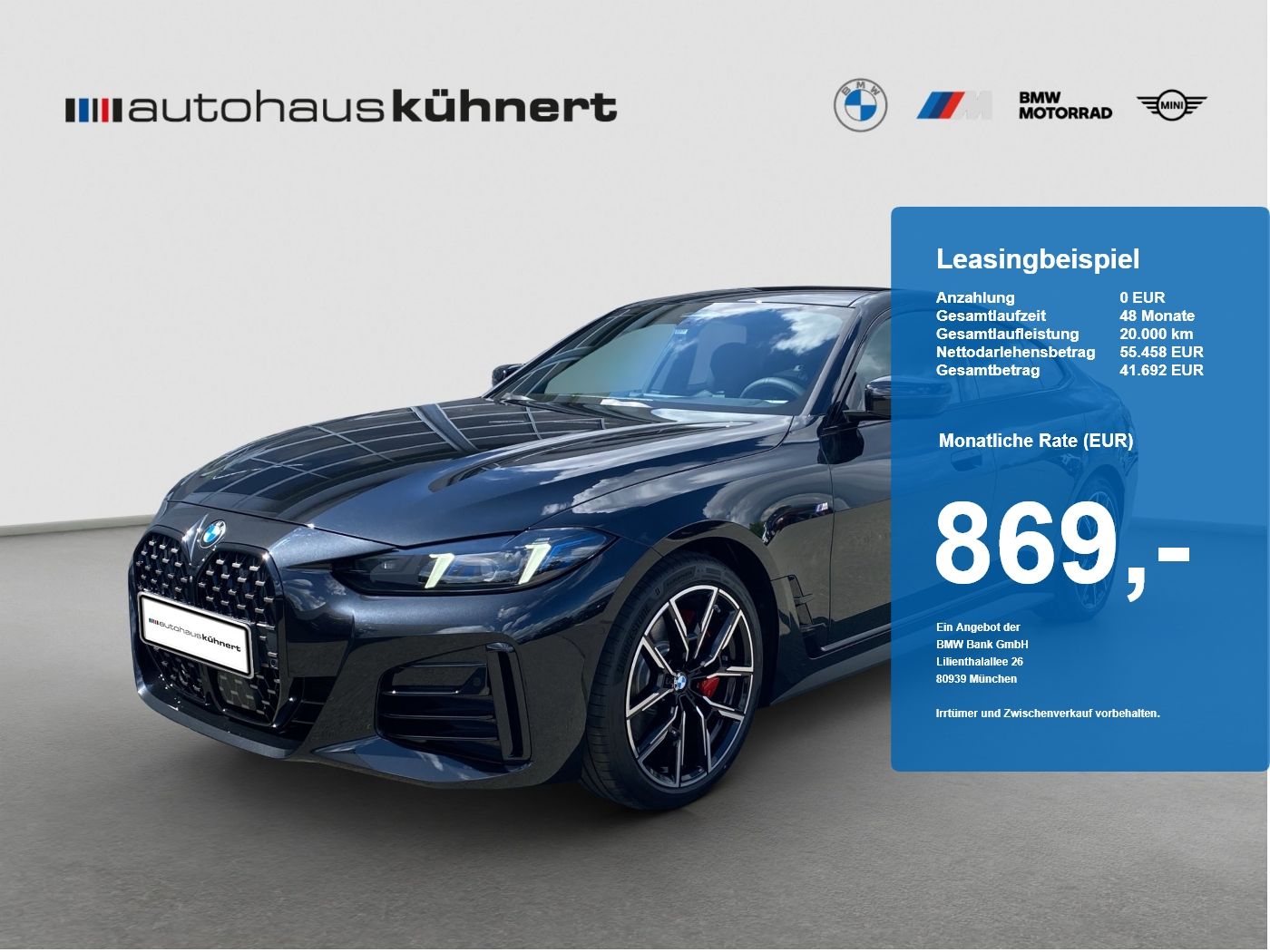 BMW 420d xDrive Gran Coupé UPE 82.600 EUR M-Sport