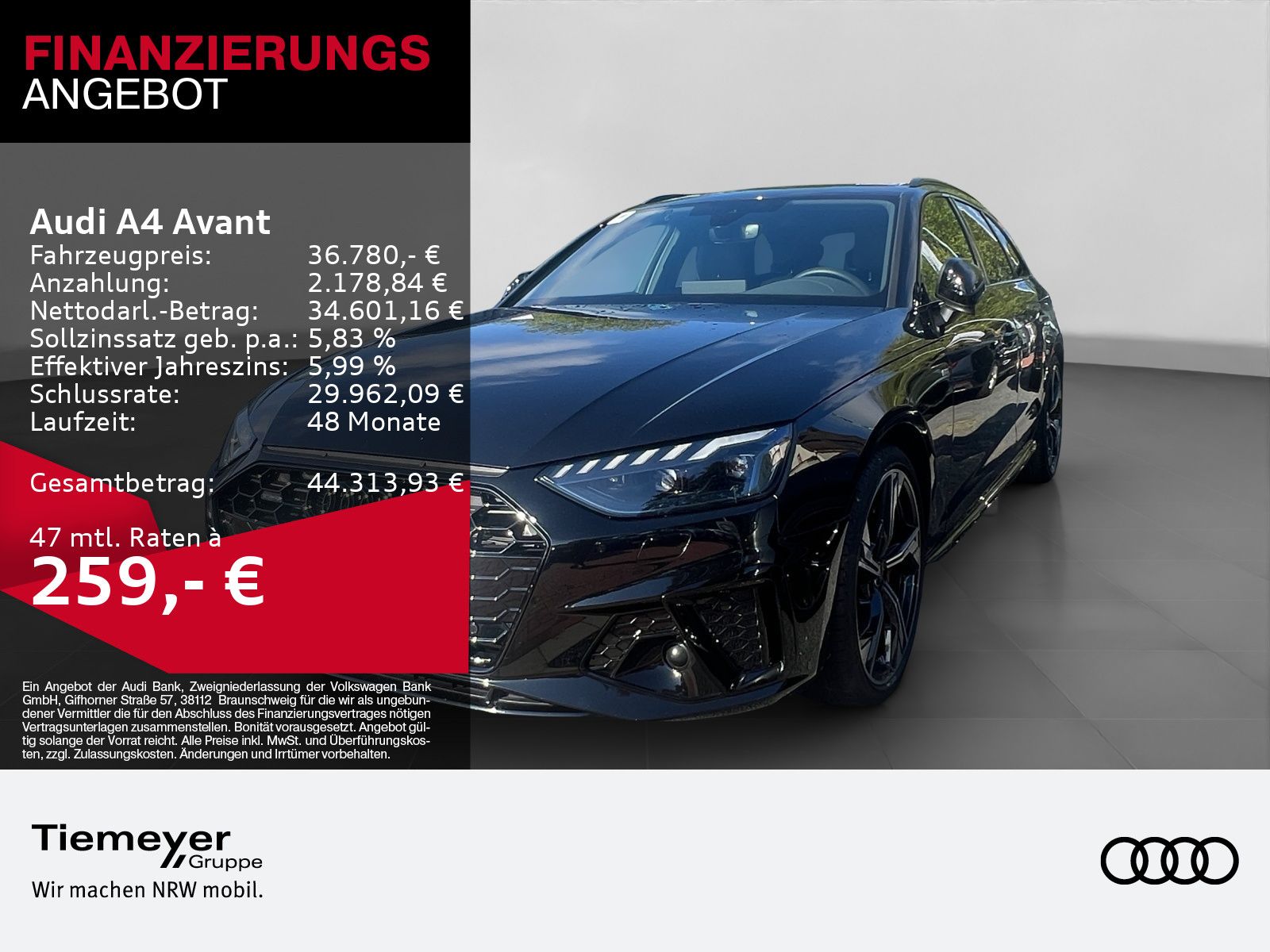 Audi A4 Avant 40 TFSI Q 2x S LINE AHK LM19 MATRIX-LED