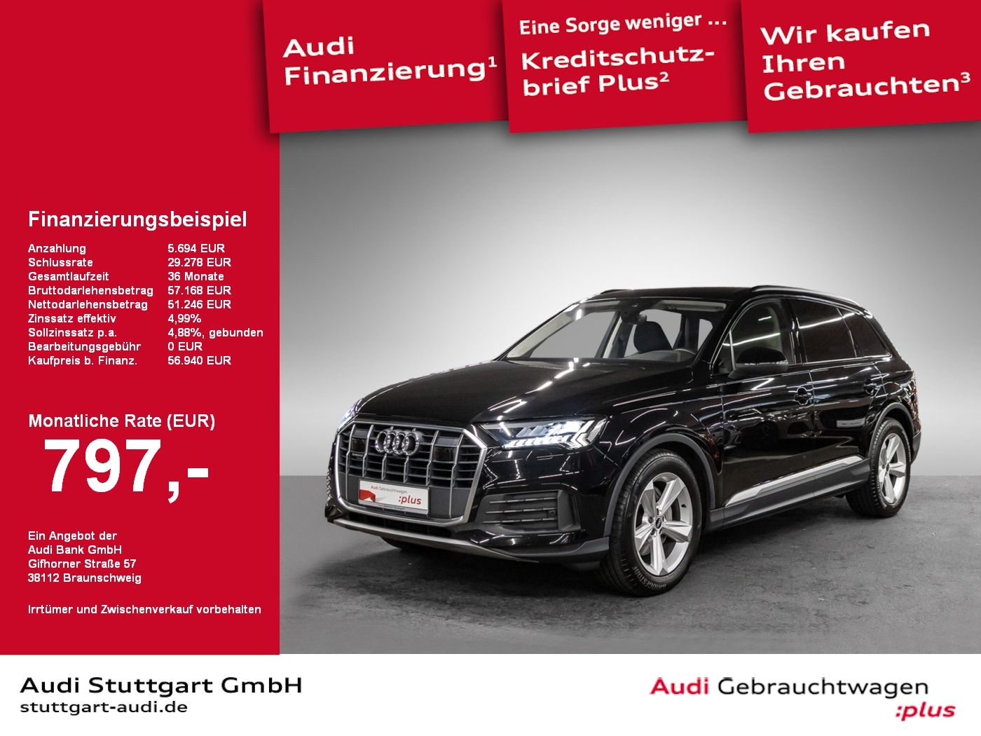 Audi Q7 50 TDI quattro AHK Matrix 360° Standheiz. B&O