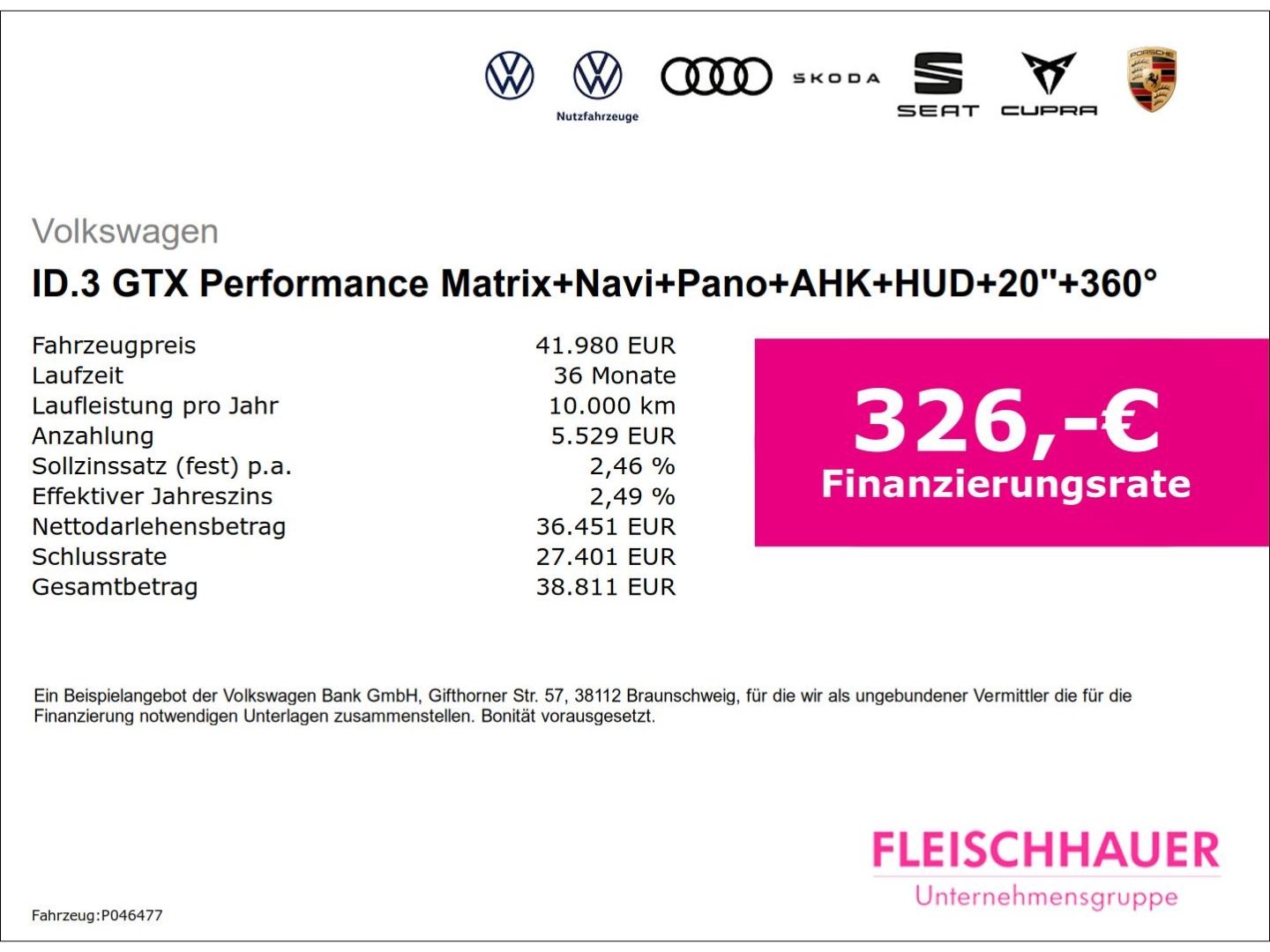 Volkswagen ID.3 GTX Performance Matrix+Navi+Pano+AHK+HUD+20