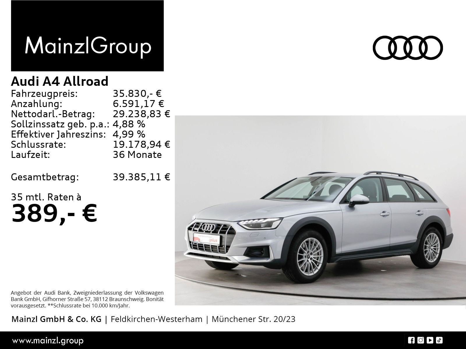 Audi A4 allroad 45 TFSI quattro S tronic AHK Kam. Nav