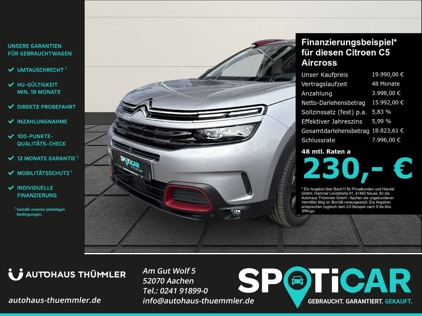 Citroën C5 Aircross Shine Pack Hybrid AHK-abnehmbar El. 