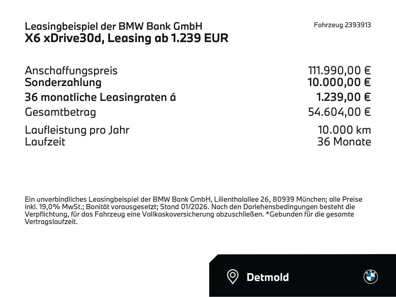 BMW X6 xDrive30d, Leasing ab 1.239 EUR