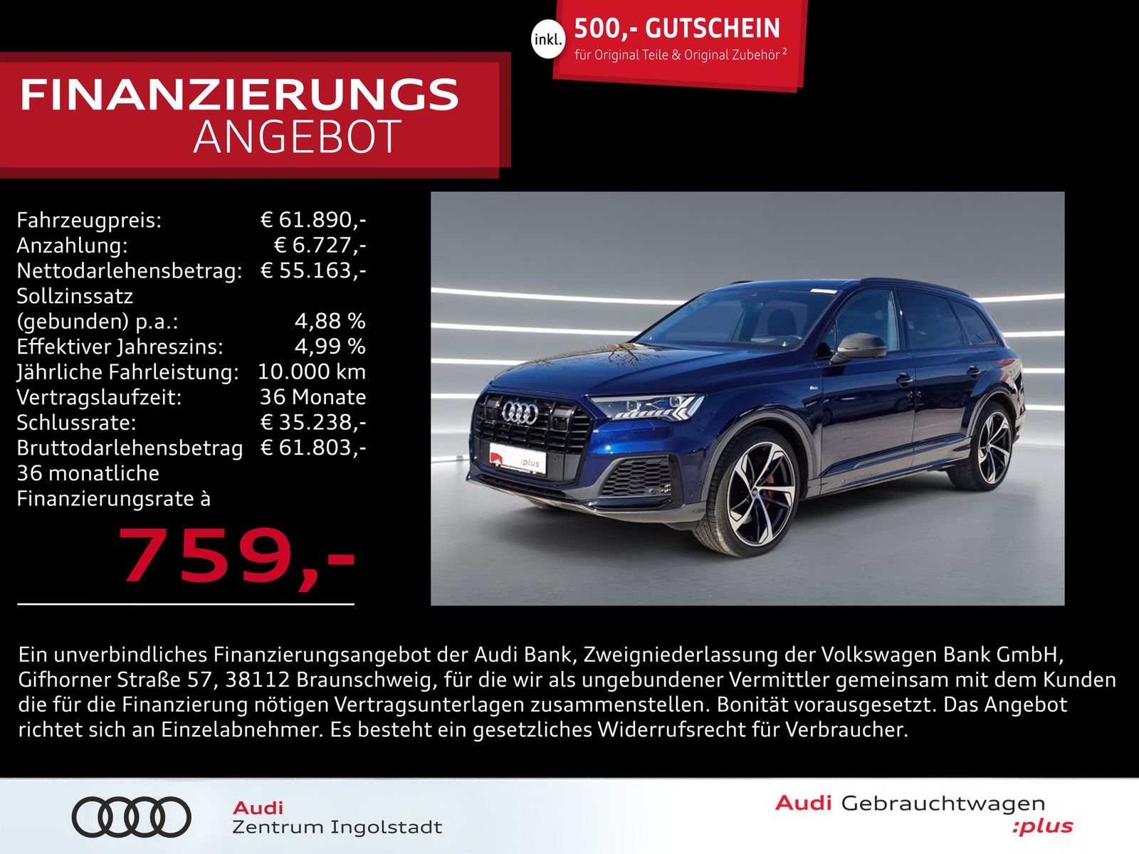 Audi Q7 60 TFSI e S line LASER AHK Pano 22" B&O-Adv.
