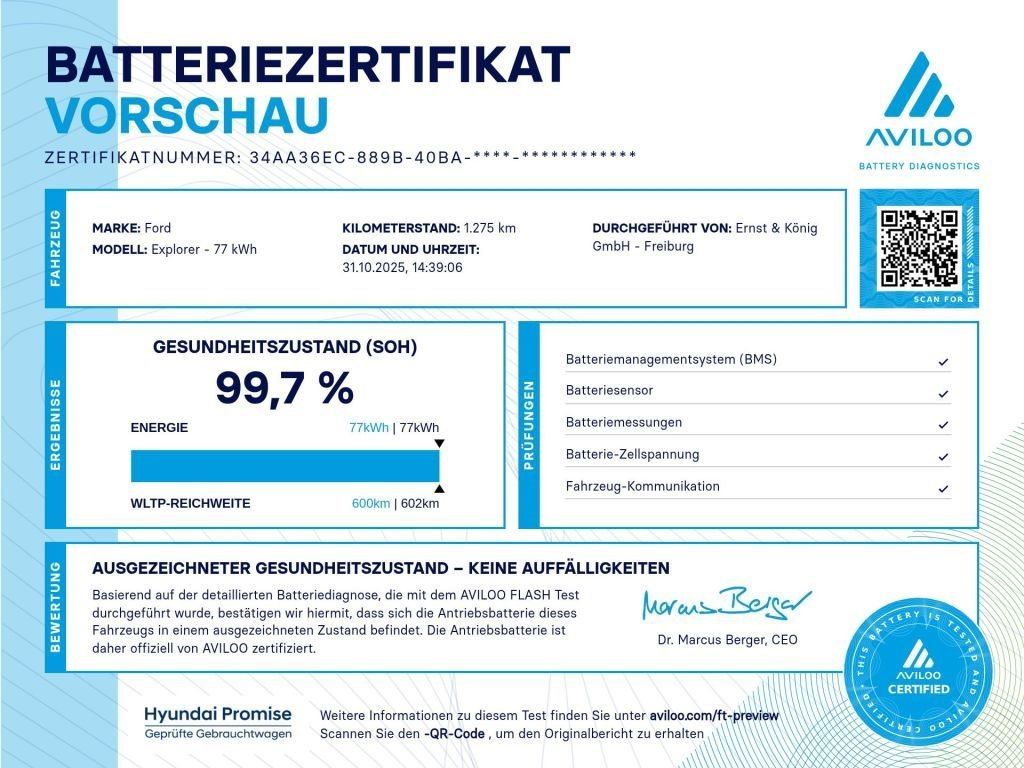 Ford Explorer Extended RangeRWD77kWhPremium AHK+Pano