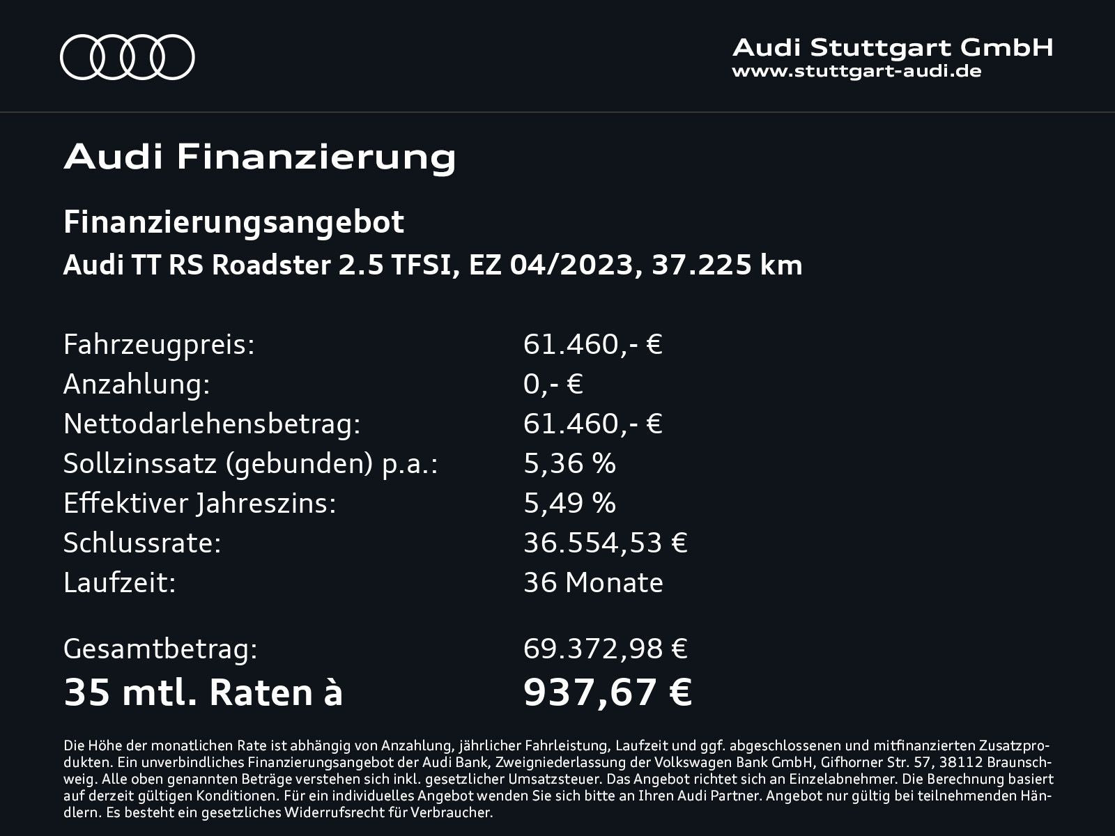 Audi TT RS Roadster qu 2.5 TFSI Matrix Kamera B&O