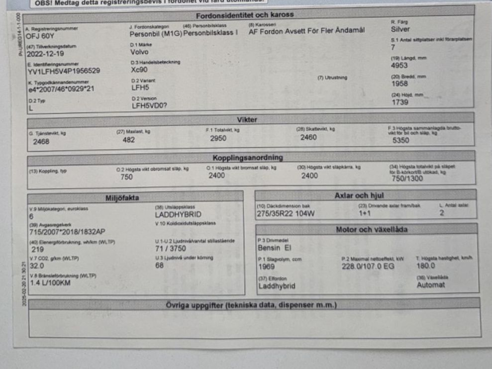 Volvo XC90 T8 AWD 456hp Plug-In ULT-Dark Recharge *VAT