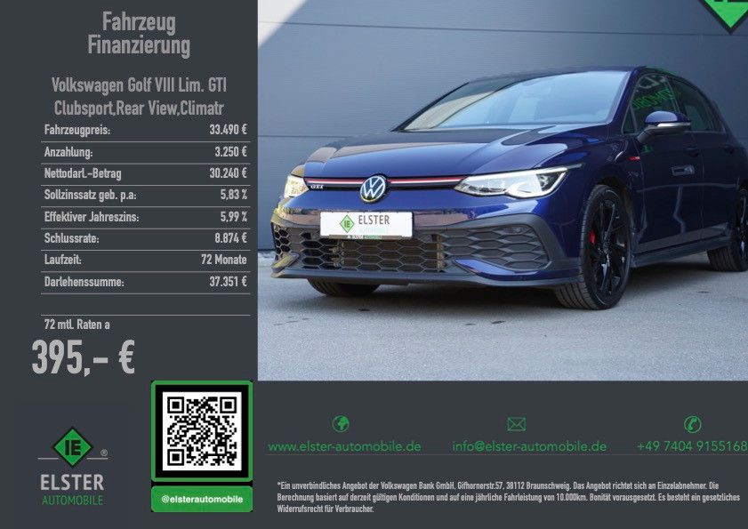 Volkswagen Golf VIII Lim. GTI Clubsport,Rear View,Climatr,